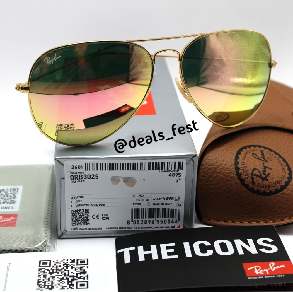 Model Display Ray-Ban Aviator Copper Pink Mirror RB3025
